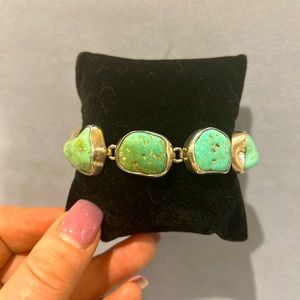 Turquoise Nugget “linked” Bracelet w/toggle clasp